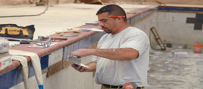 Man working in the pool